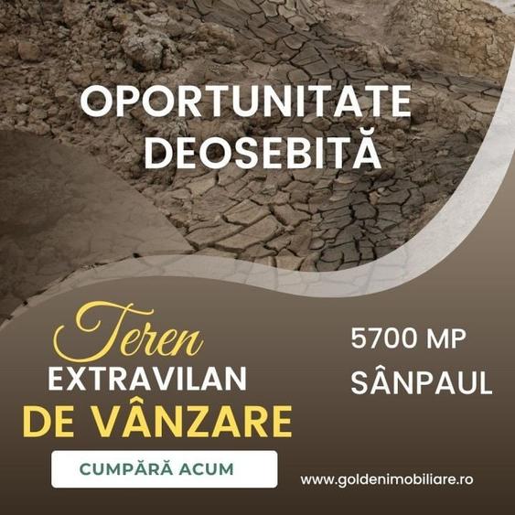 Teren agricol extravilan de 5700 mp, în Sânpaul