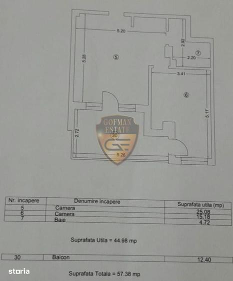 Apartament cu 2 camere în Nord