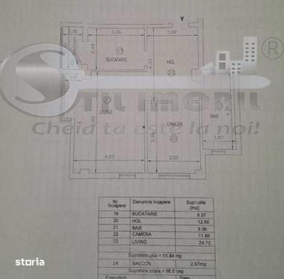 Apartament cu 2 camere decomandat în Ciurea