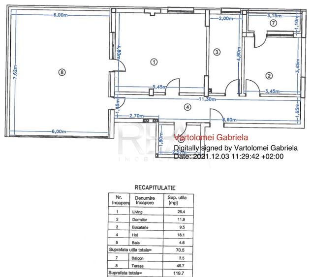 Penthouse cu 2 camere decomandat în Pipera