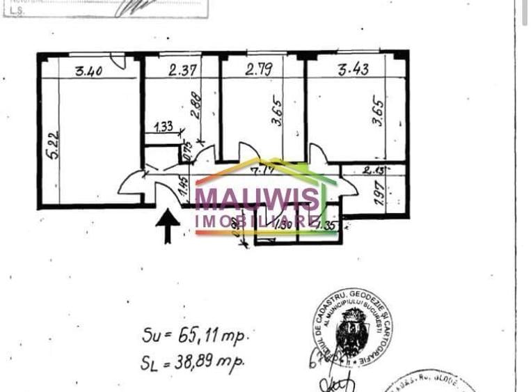 Apartament cu 3 camere decomandat în Tineretului
