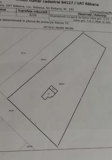 Casă cu 3 camere cu Teren 4226 Mp în Băbana