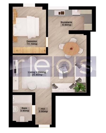 Apartament cu 2 camere semidecomandat în Dorobanți