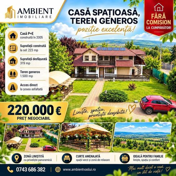Casă individuală cu 4 camere cu Teren 1500 Mp în Cișmeaua Moldovencei