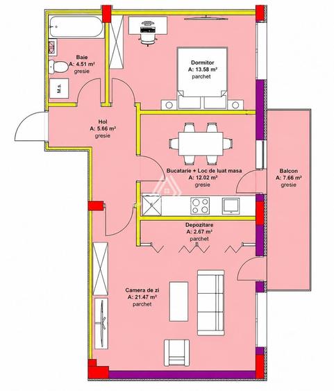 Apartament 2 camere 60mp + Balcon zona Oasului - 1