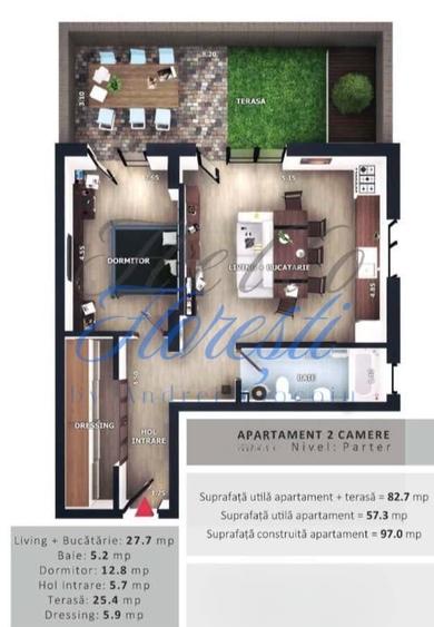 Apartament cu 2 camere semidecomandat în Florești — fotografia 2