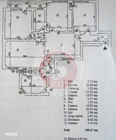 Apartament cu 5 camere decomandat în Romană