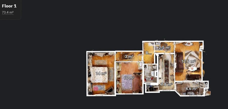 Apartament cu 3 camere decomandat în Florilor