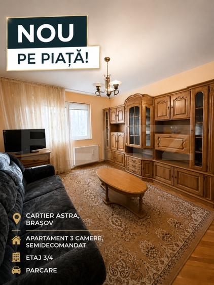 Apartament 3 camere, loc de parcare, etaj intermediar, Astra, Brașov - 1