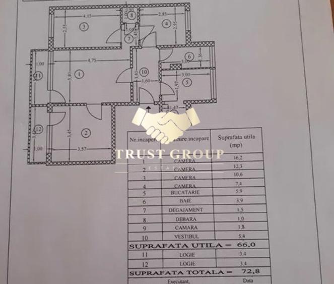 Apartament cu 4 camere decomandat în Universitate