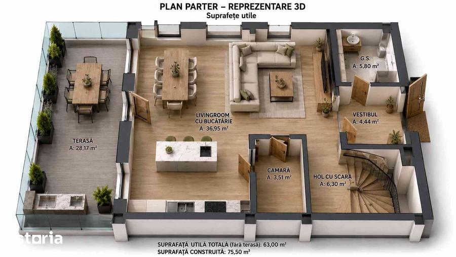 Casă cu 5 camere cu Teren 400 Mp în Central