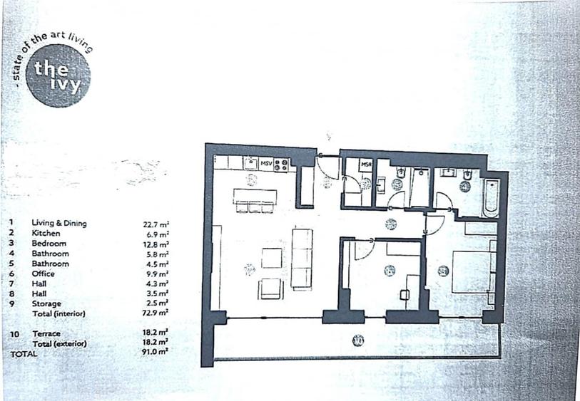 Apartament cu 3 camere decomandat în Băneasa