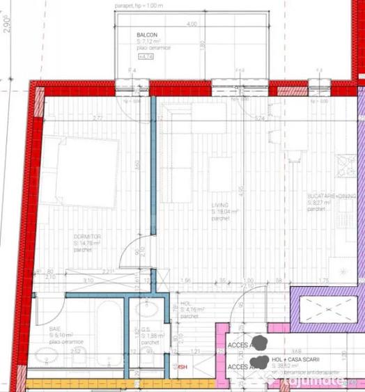 Apartament cu 2 camere semidecomandat în Central