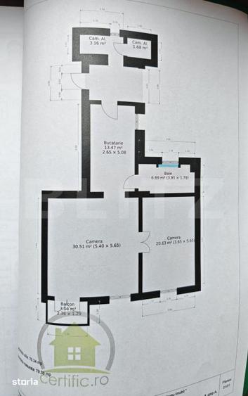 Apartament cu 2 camere în Elisabetin