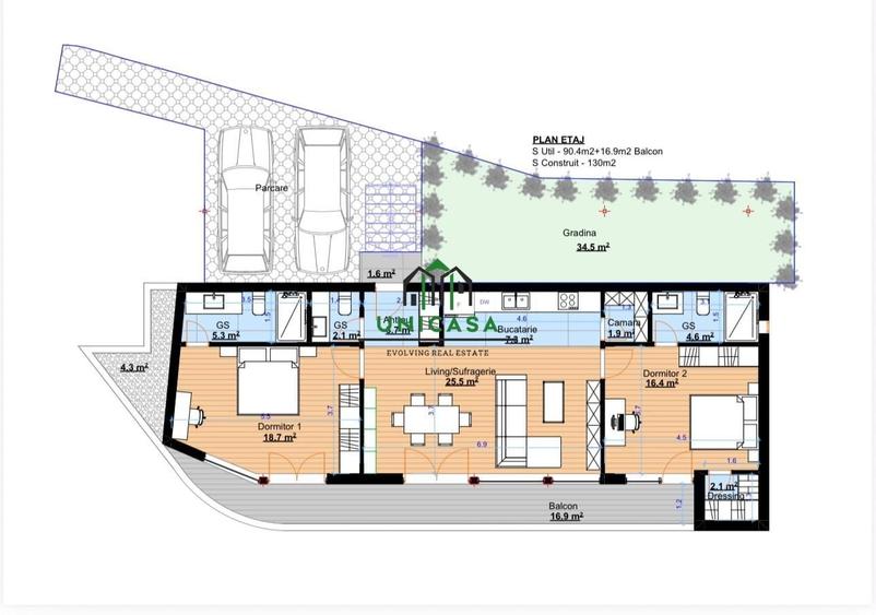 Apartament cu 3 camere decomandat în Central