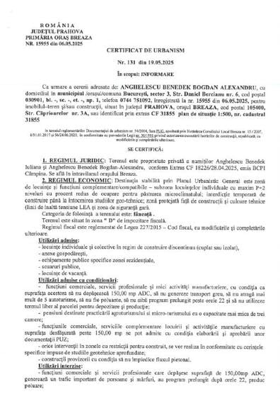 Teren Construcții intravilan de 2577 mp, în Frăsinet