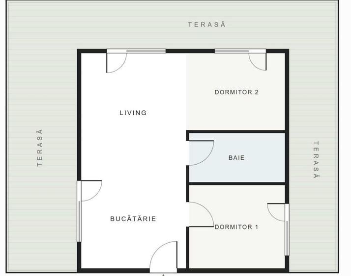 Apartament cu 3 camere , terasa de 50 mp,parcare - 3
