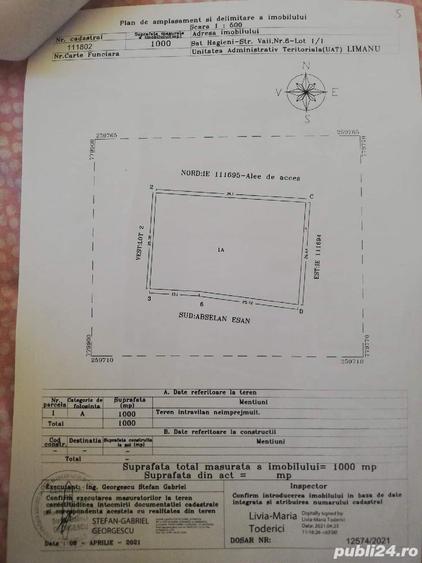 Teren de 1500 mp, în Hagieni