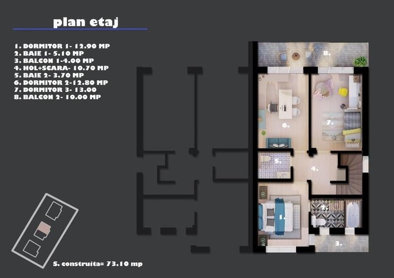 Duplex cu 5 camere cu Canalizare în Cornetu