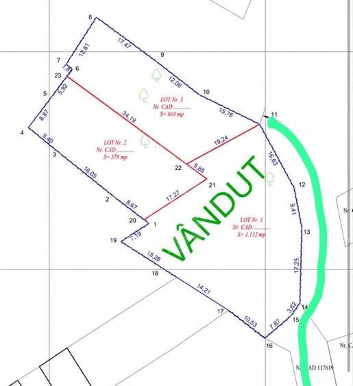 Teren Construcții intravilan de 578 mp, în Mohu