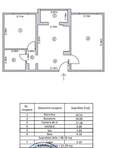 Apartament cu 2 camere decomandat în Crângași