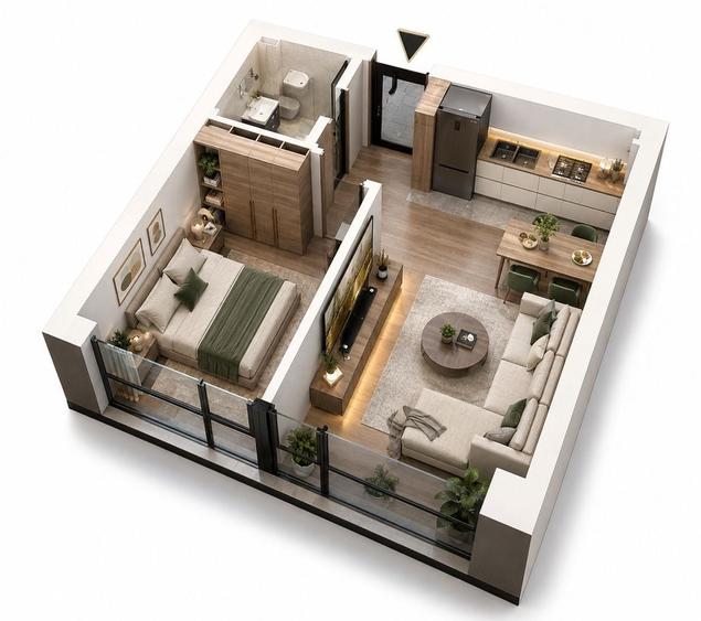 2 Camere Tip Studio | Ansamblu Privat | 0% Comision - 5