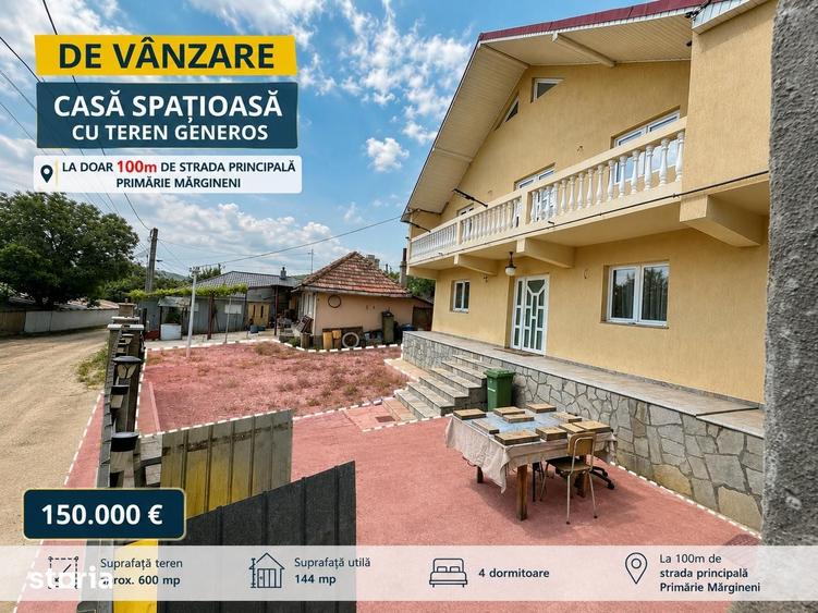 Casă cu 5 camere cu Teren 554 Mp în Mărgineni