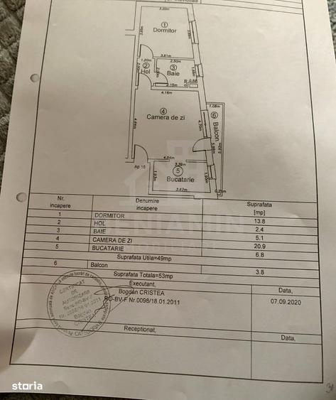 Apartament cu 2 camere semidecomandat în Central