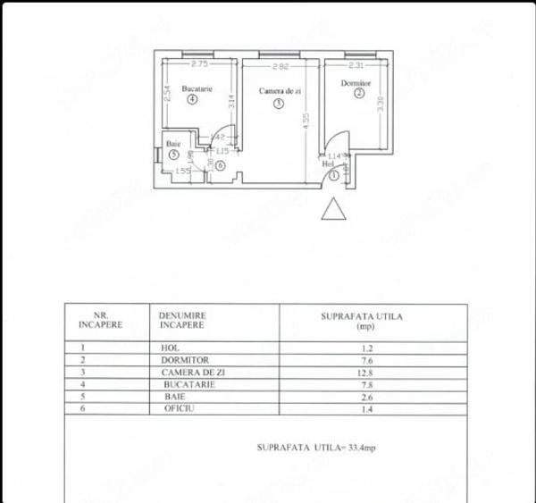 Apartament cu 2 camere nedecomandat în Vest