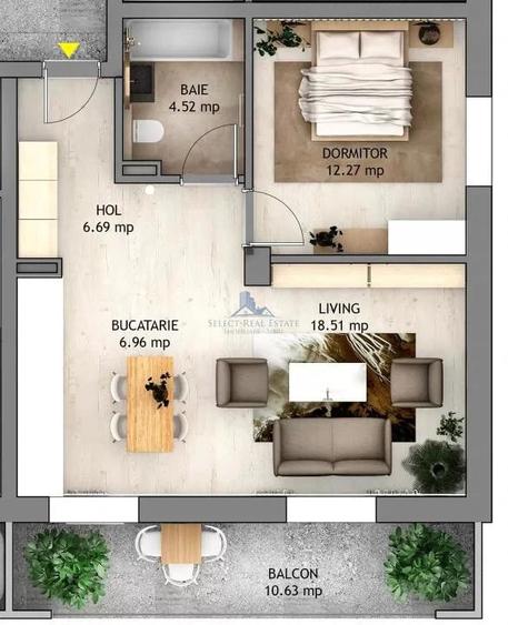 Apartament cu 2 camere decomandat în Central
