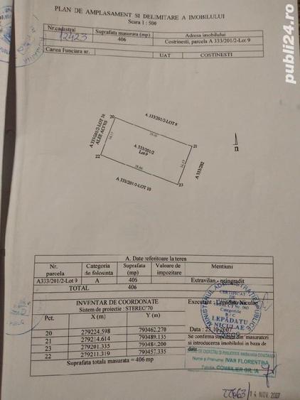Teren de 406 mp, în Central
