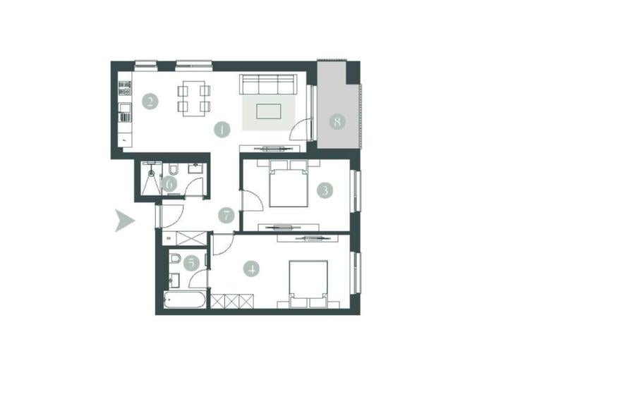 Apartament cu 3 camere decomandat în Central
