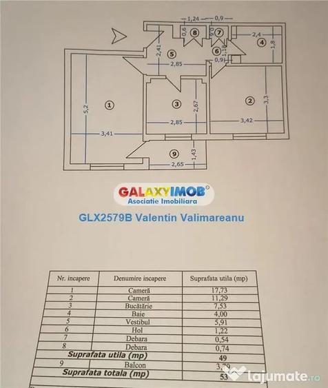 Apartament cu 2 camere decomandat în Rahova