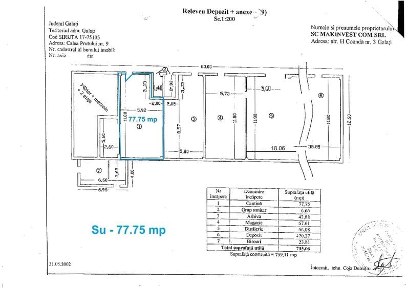Spațiu industrial, de 267.89999389648 mp, în Est