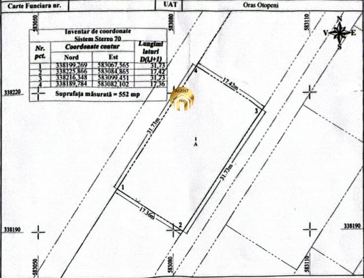Teren Construcții intravilan de 639 mp, în Otopeni