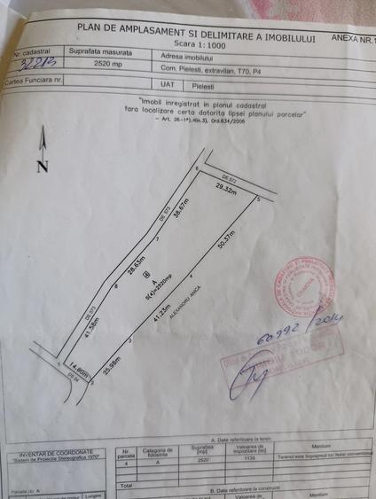 Teren de 2500 mp, în Pielești