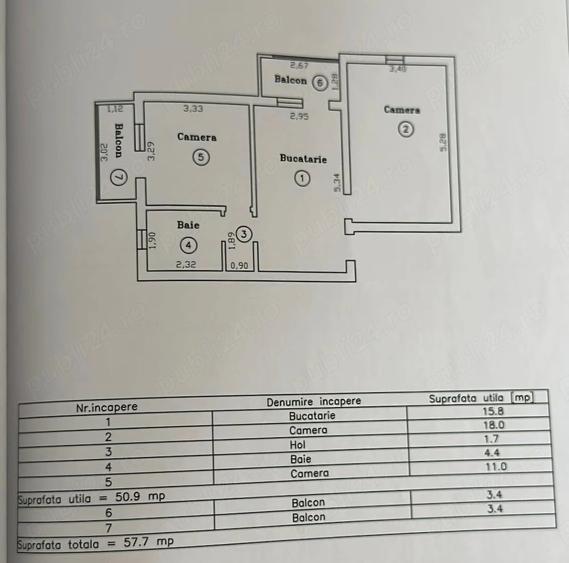 Apartament cu 2 camere decomandat în Bucovina