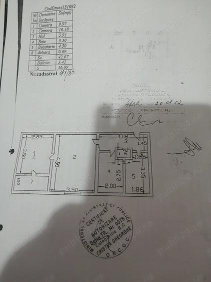 Apartament cu 2 camere semidecomandat în Central