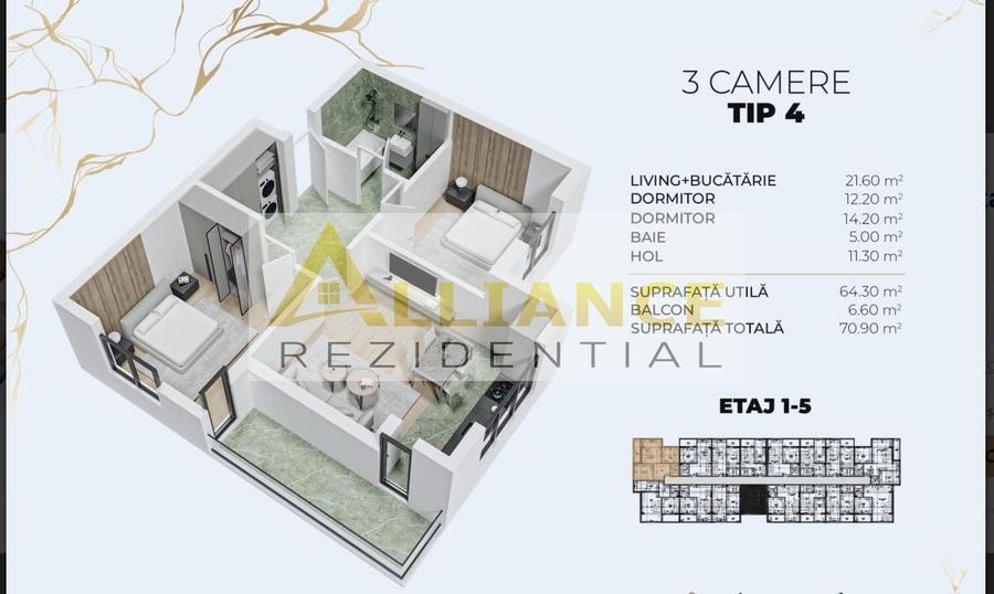 Metrou Berceni Ap 3 Camere 70 mp - 8