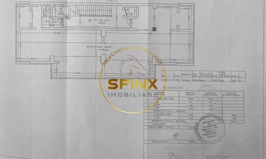 Birou, de 195.28999328613 mp, în Regie