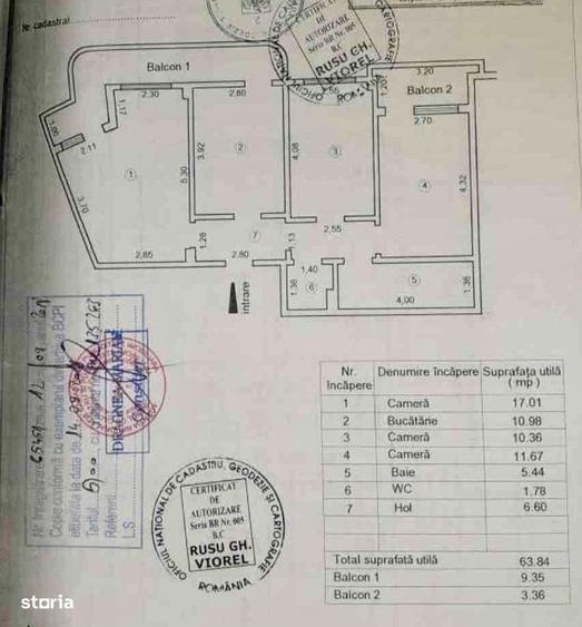 Apartament cu 3 camere decomandat în Central