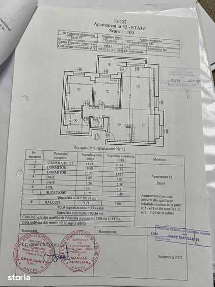 Apartament cu 3 camere decomandat în Tătărași