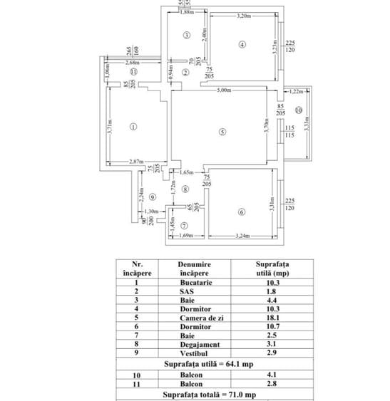 Apartament cu 3 camere în Piața Unirii