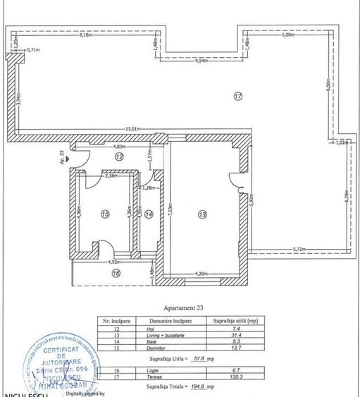 Apartament cu 2 camere semidecomandat în Central