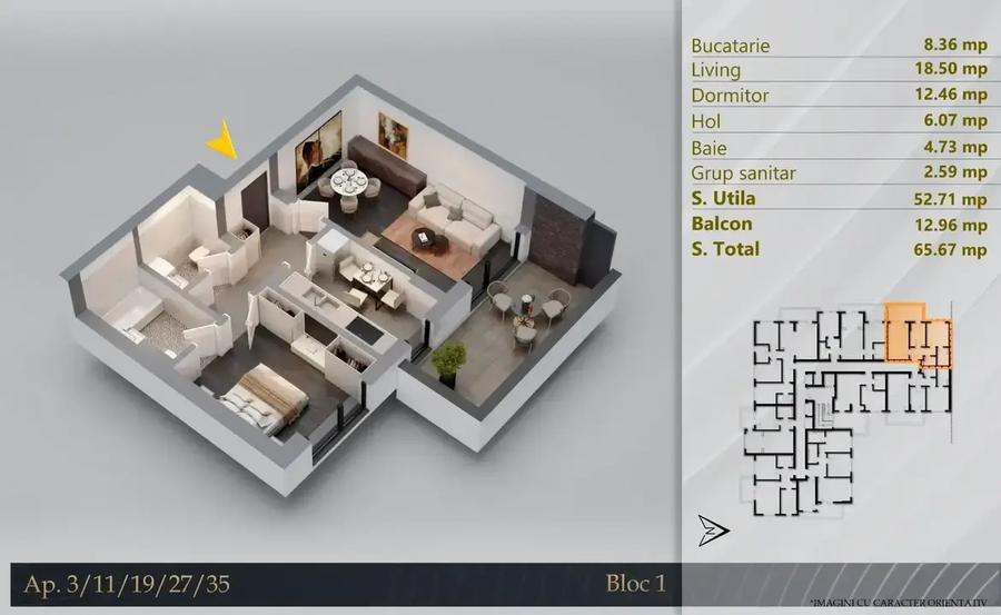 Apartament cu 2 camere decomandat în Theodor Pallady