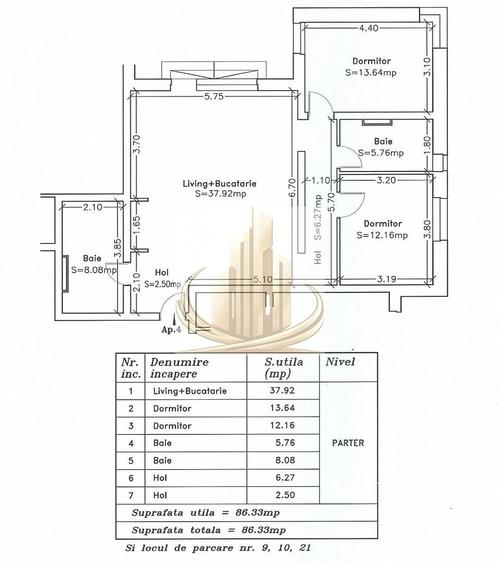 Apartament cu 3 camere decomandat, mobilat în Braytim