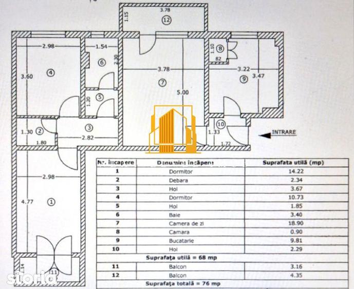 Apartament cu 3 camere în Moșoaia