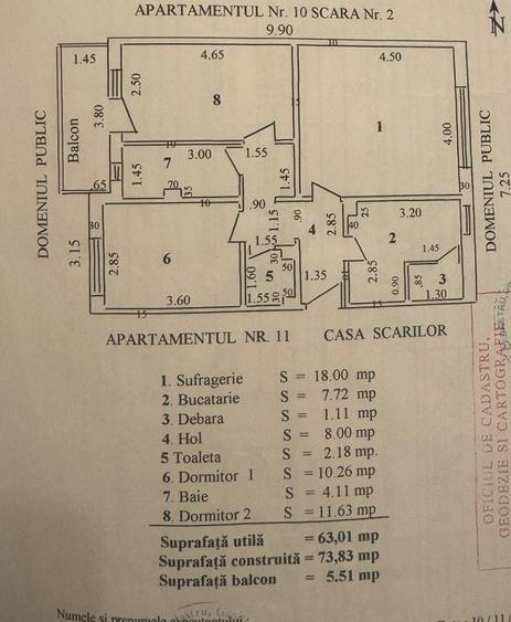 Apartament cu 3 camere decomandat în Exterior Vest