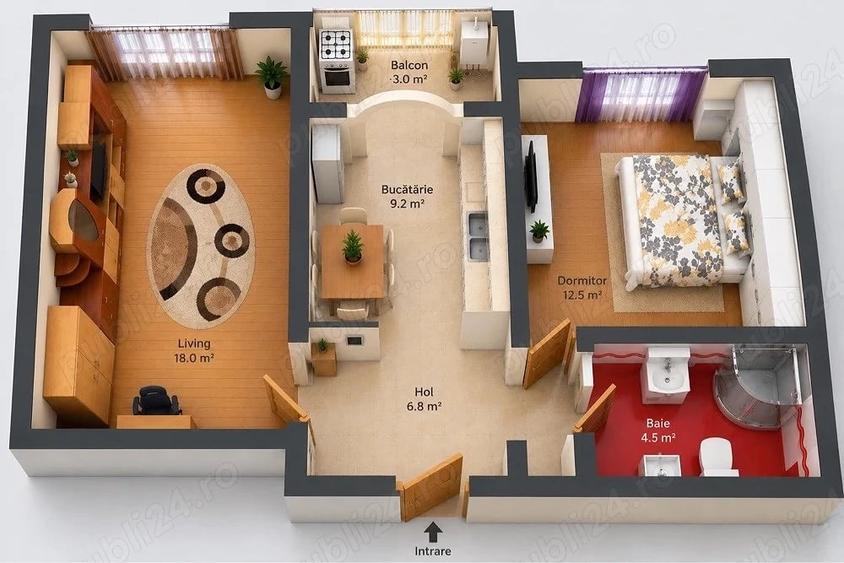 Apartament 2 camere Lipovei etaj 2 decomandat amenajat mobilat utilat centrala proprie liber - 1