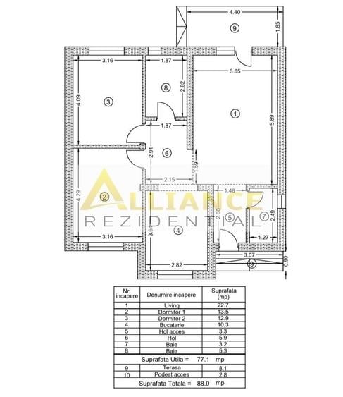 Casă cu 3 camere cu Teren 350 Mp în Vidra